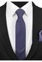 Navy Blue Self Patterned Premium Microfiber Tie and Handkerchief Set - 7 cm Modern Cut - 2