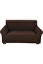 High Stretch 2 Seater Sofa Cover 140-175cm Size Brown