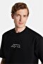 Men's Oversize Wide Cut Cotton Printed Crew Neck Black T-Shirt - 2