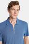 Men's Slim Fit Slim Fit Viscose Zippered Polo Neck Blue T-Shirt - 2