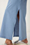 Oversize Basic Summer Stretch Knitted Dress Blue Lub0113 - 4
