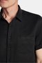 Men's Regular Fit Classic Cut Short Sleeve Cotton Single Pocket Dobby Black Shirt - 3