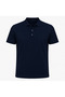 Men's Dark Navy Blue Cotton Polo Neck T-Shirt - 2