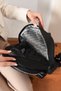Black Women's Antique Faux Leather Multi-Pocket Daily Backpack Pbu3000 - 3