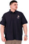 Mode XL Large Size Men's T-Shirt Polo Collar Embroidery Detail U25311 Navy Blue