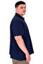 Mode XL Large Size Men's T-Shirt Polo Neck Yourself U25310 Indigo - 2