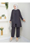 Honeycomb Fabric Women's Mom Suit with Striped Stone Pants - 4