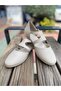 Women's Genuine Leather Daily Ballerinas 25Y D25Ya-885 Z Cream