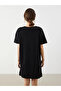 Lcw Young Black Crew Neck Bear Teddy Printed Women's Nightgown - 4
