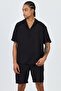 Premium Men's Woven Shirt & Shorts Black Bottom Top Set Ls-5605 - 5