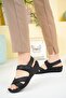 Uway Women's Black Velcro Orthopedic Daily Comfortable Molded Sandals