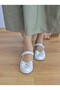White Flat Ballerina Girl's Shoes Non-Slip Sole - 3