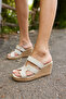 Hawai Women Beige Suet Espadril Sole Sandals - 8