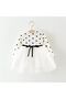Linda Baby Girl Child Princess Fluffy Tutu Long Sleeve Dress Polka Dot Flexible Lycra White - 3