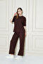 Women's Plain Oversize Modal Fabric Short Sleeve Tracksuit Set - 2