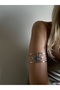 Silver Evil Eye Beaded Eye Pazu Bracelet Armcuff - 2