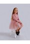 Linda Girl's Princess Fluffy Tutu Dress Long Sleeve Polka Dot Flexible Lycra Dusty Rose Tulle - 8