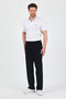 Men's Black Elastic Waist 100% Cotton Trousers - 5