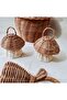 Rattan Bamboo Rattle Hanging Decorative Mushroom 12 cm (Price Per Piece) - 6