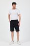 Men's Black Basic Linen Shorts & Bermuda - 2