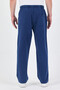Men's Blue Elastic Waist 100% Cotton Washed Trousers - 6