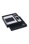Ballpoint Pen Versatil Black Genuine Leather Credit Card Holder Set - 2