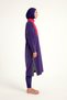 Purple Full Covered Hijab Swimsuit with Stopper, Slit, Water Drain M2527-2 - 6