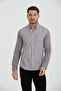 Men's Long Sleeve Striped Linen Shirt 2580 - 3
