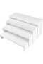 Acrylic Display Riser,4.3mm Heavy Duty Crystal Display Stand Shelf,4 Pack (White)