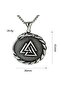 Compass Valknut Nordic Mythology Double Faced Medallion 316L Steel Necklace - 5