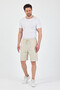 Men's Beige Comfort Fit Linen Shorts & Bermuda - 5