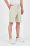 Men's Beige Comfort Fit Linen Shorts & Bermuda - 3