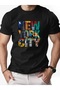 qubo Unisex Oversized Printed Cotton Crew Neck Short Sleeve BLACK T-shirt