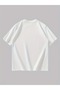 Women's Gold Heart Printed White V-Neck T-Shirt Printed Oversize Loose - 6