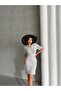 Women's Gray Polo Neck Beach Dress - 5