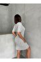 Women's Gray Polo Neck Beach Dress - 6