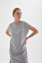 Women's Relaxed Cut Biscuit Neck Combed Cotton Dress - 4