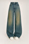 Green Vintage Washed Wide Leg Baggy Jean Trousers Rotro
