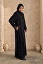 Hand Embroidered Navy Blue Diamond Ferace - 4