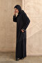 Hand Embroidered Navy Blue Diamond Ferace - 6