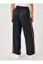 Side Tape Detail Chambray Wide Leg Pants - 5
