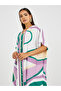 All-Over Print V-Neck Kaftan Dress - 3