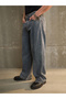 Washed Front Pintuck Detail Wide Leg Jeans - 3