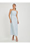 Jacquard Bardot Neck Sheath Maxi Dress with Cape Overlay - 4