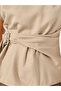 High Neck Sleeveless Top with Belt Detail - 3
