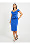 Ruffle Detail Short Sleeves Sheath Midi Dress