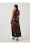 All Over Print Halter Neck A-Line Maxi Dress - 5