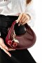 Women's Burgundy Charm Gift Hand and Shoulder Bag