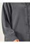 Solid Spread Collar Oversized Shirt - 4