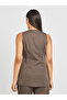 Striped Round Neck Waistcoat with Button Detail - 4